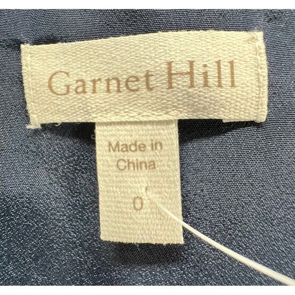 Garnet Hill Dress Womens XS Blue Floral Crepe Drop Waist Buttons Cottage Boho - Picture 12 of 16